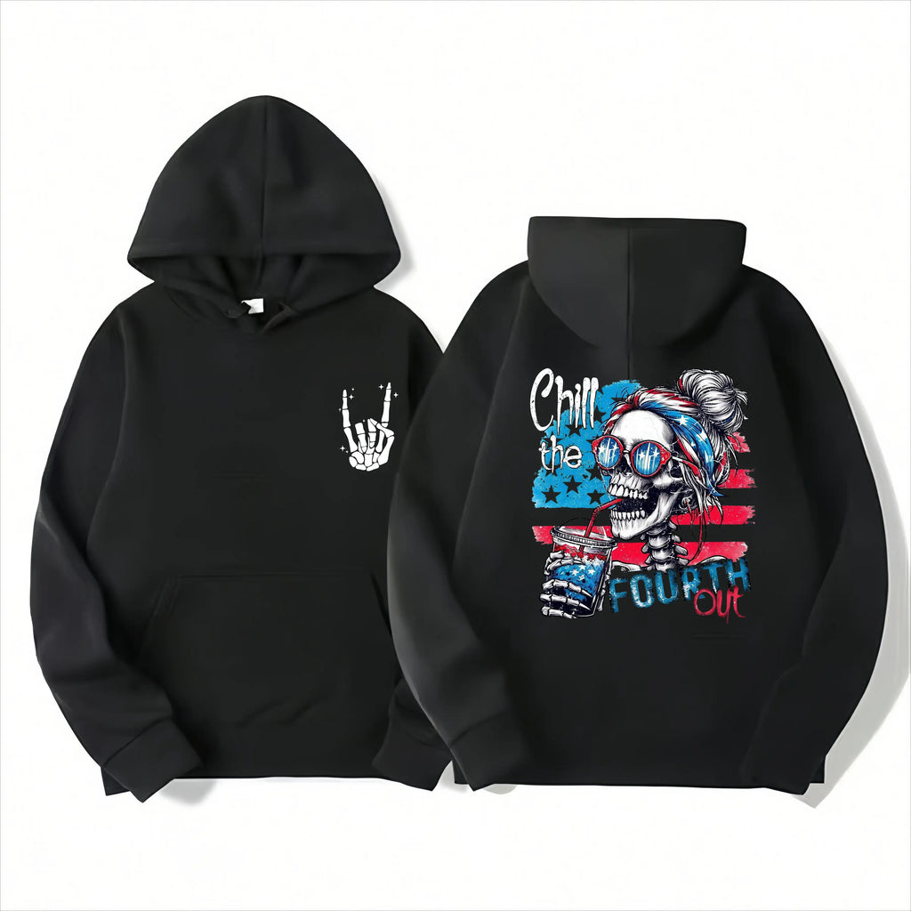 Chill The Fourth Out Patriotic Skull Tee/Sweatshirt/Hoodie