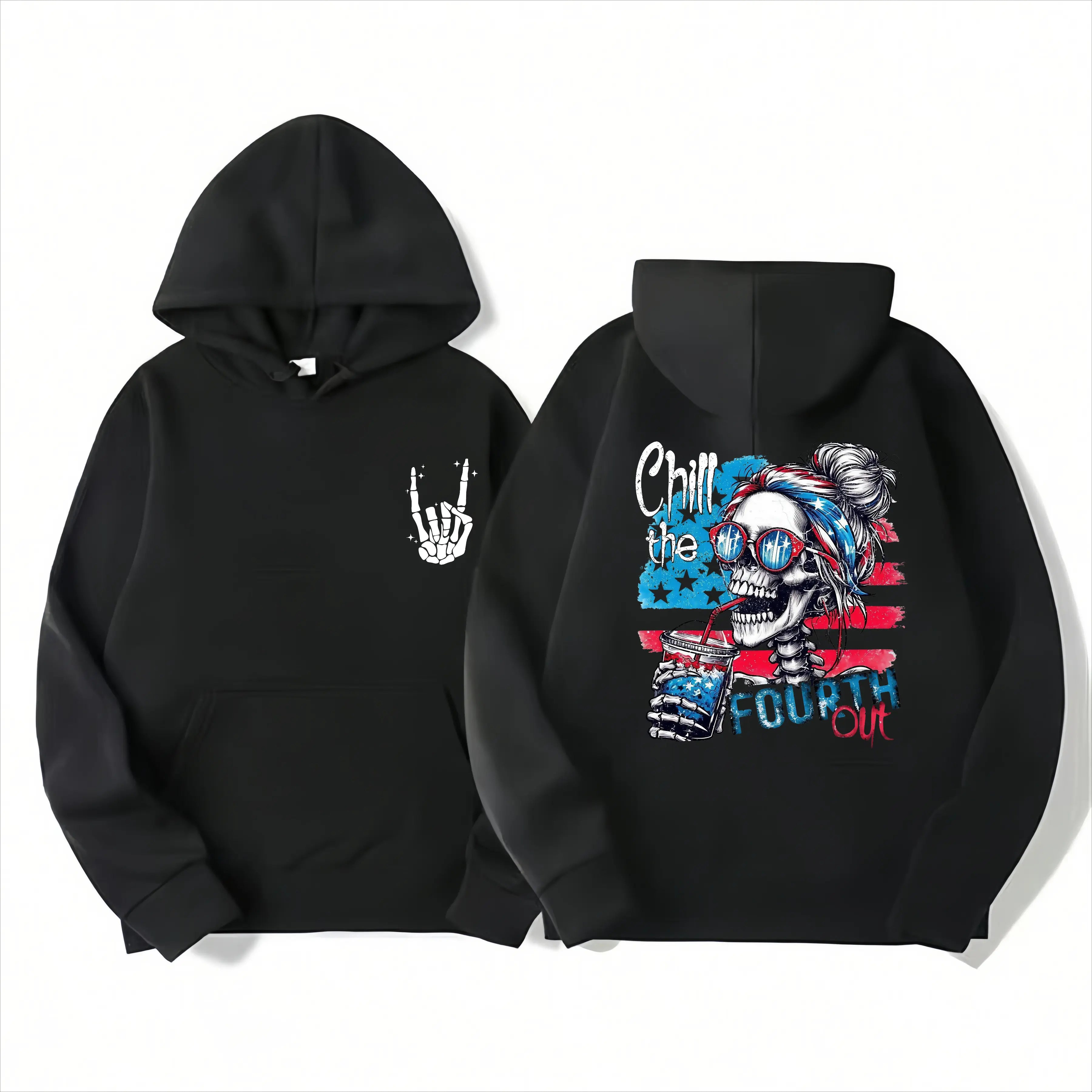 Chill The Fourth Out Patriotic Skull Tee/Sweatshirt/Hoodie
