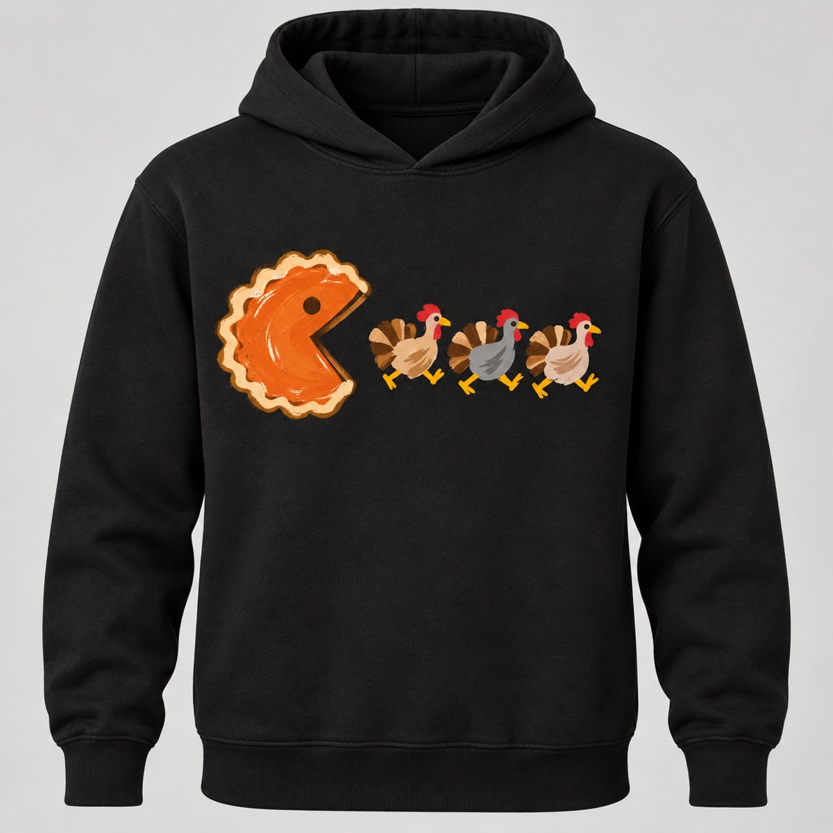 Funny Thanksgiving Pumpkin Pie & Turkey Graphic T-Shirt, Sweatshirt & Hoodie