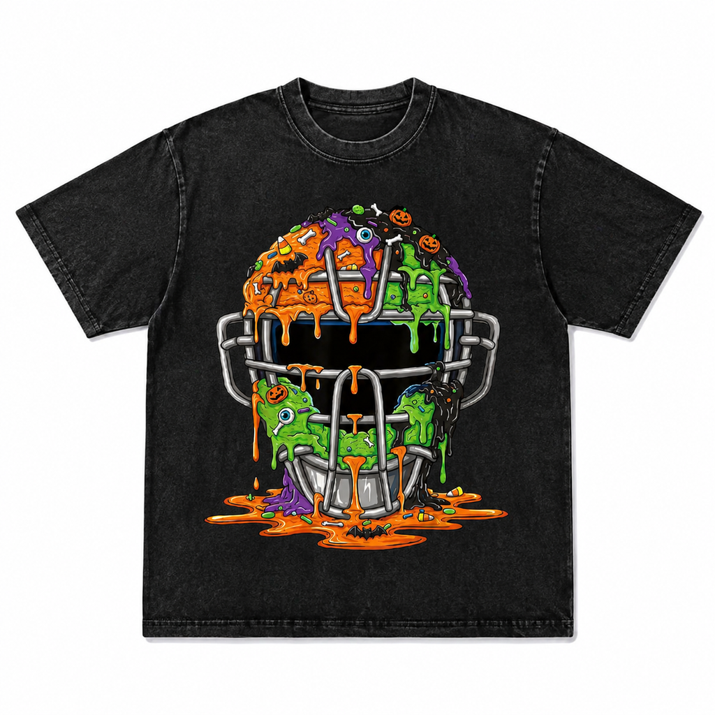Halloween Baseball Catcher Shirt – Spooky Drip Catcher Mask Graphic Tee, Sweatshirt & Hoodie