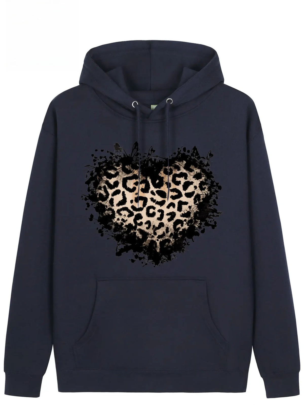 Women’s Leopard Heart Hoodie/Sweatshirt/T-shirt – Distressed Graphic Casual Pullover Sweatshirt