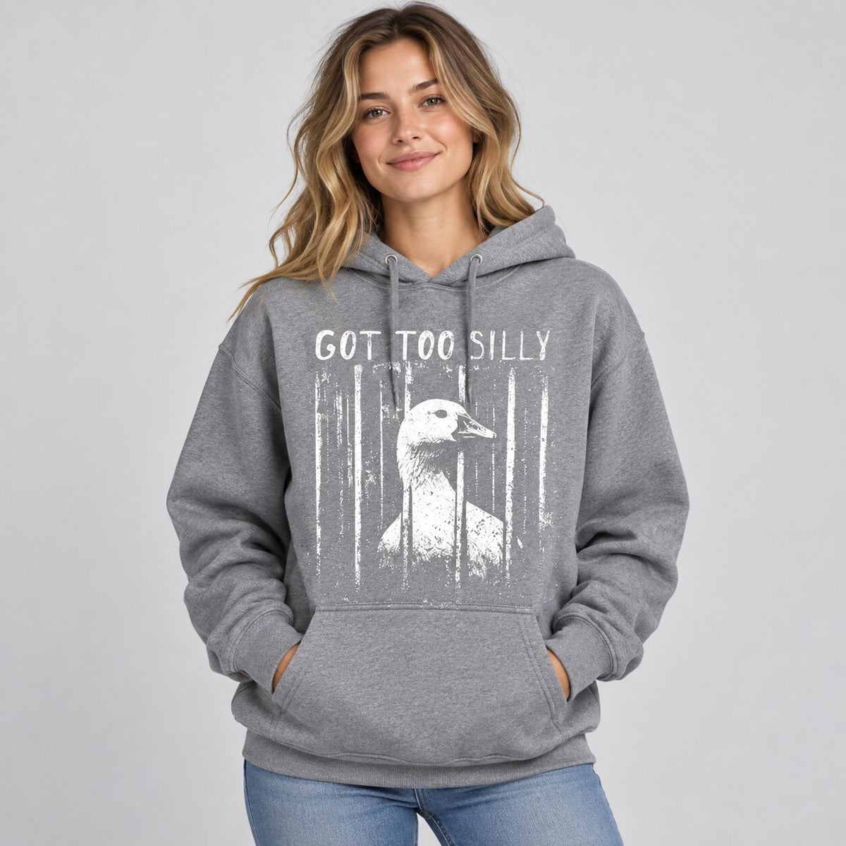 Got Too Silly Goose Funny Meme Graphic T-Shirt, Sweatshirt & Hoodie – Retro Distressed Silly Humor Apparel