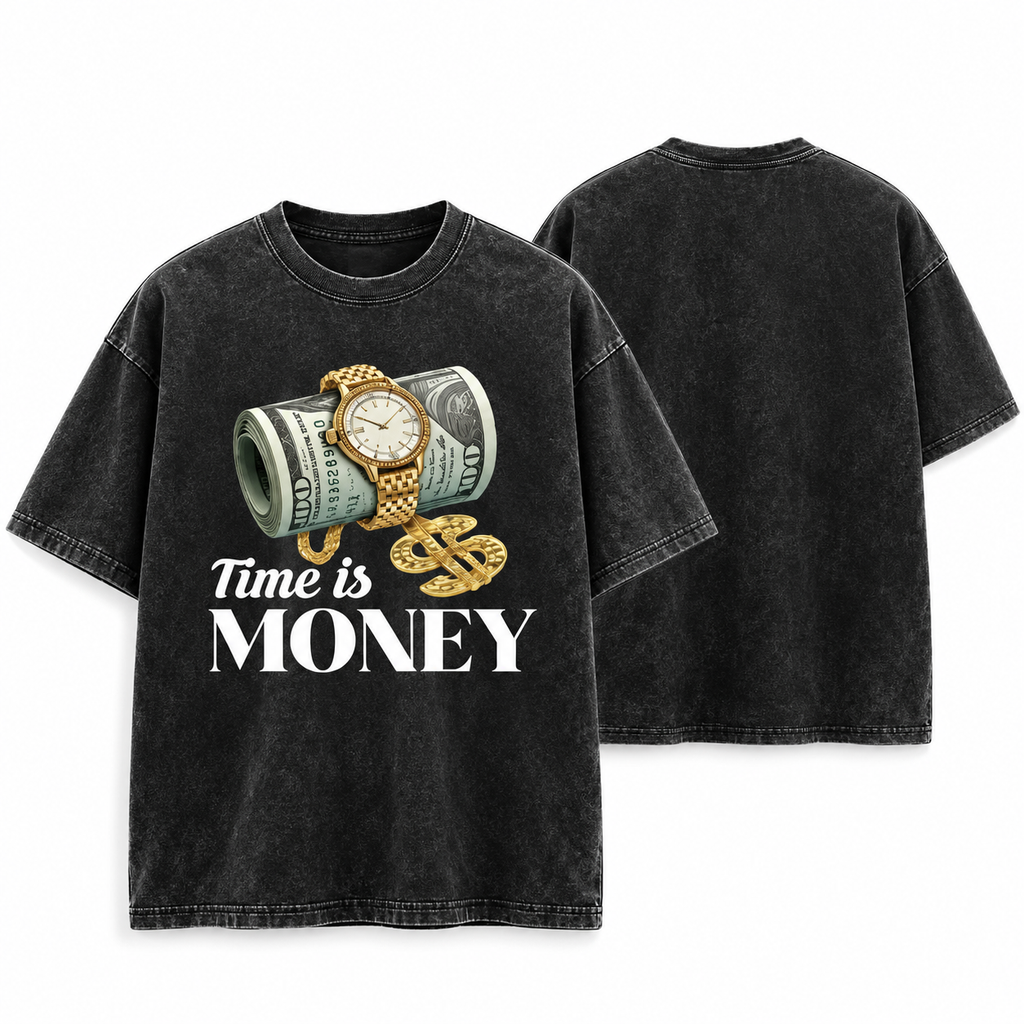 Time Is Money Graphic T-Shirt/Sweatshirt/Hoodie– Cash & Gold Watch Hip Hop Streetwear Tee
