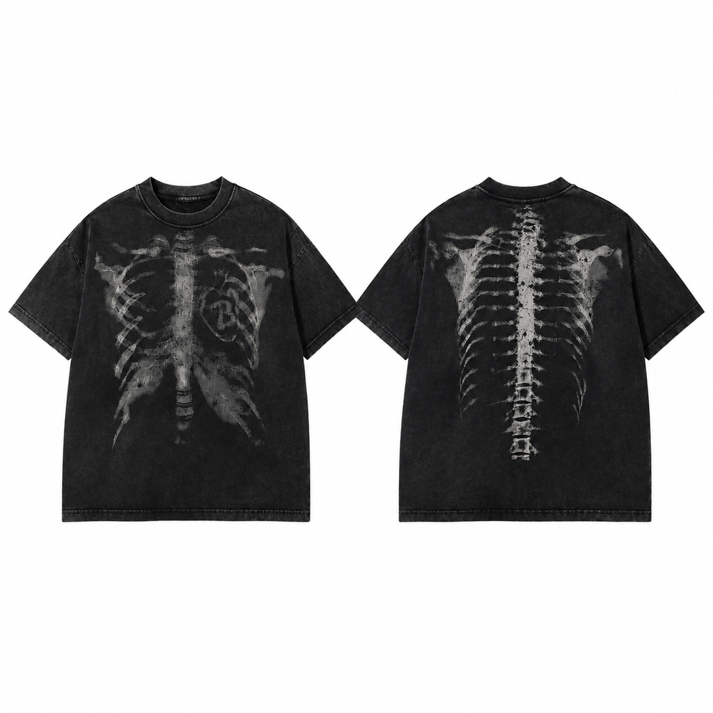 Gothic X-Ray Skeleton Long Sleeve Shirt/Hoodie/T-Shirt | Y2K Dark Streetwear
