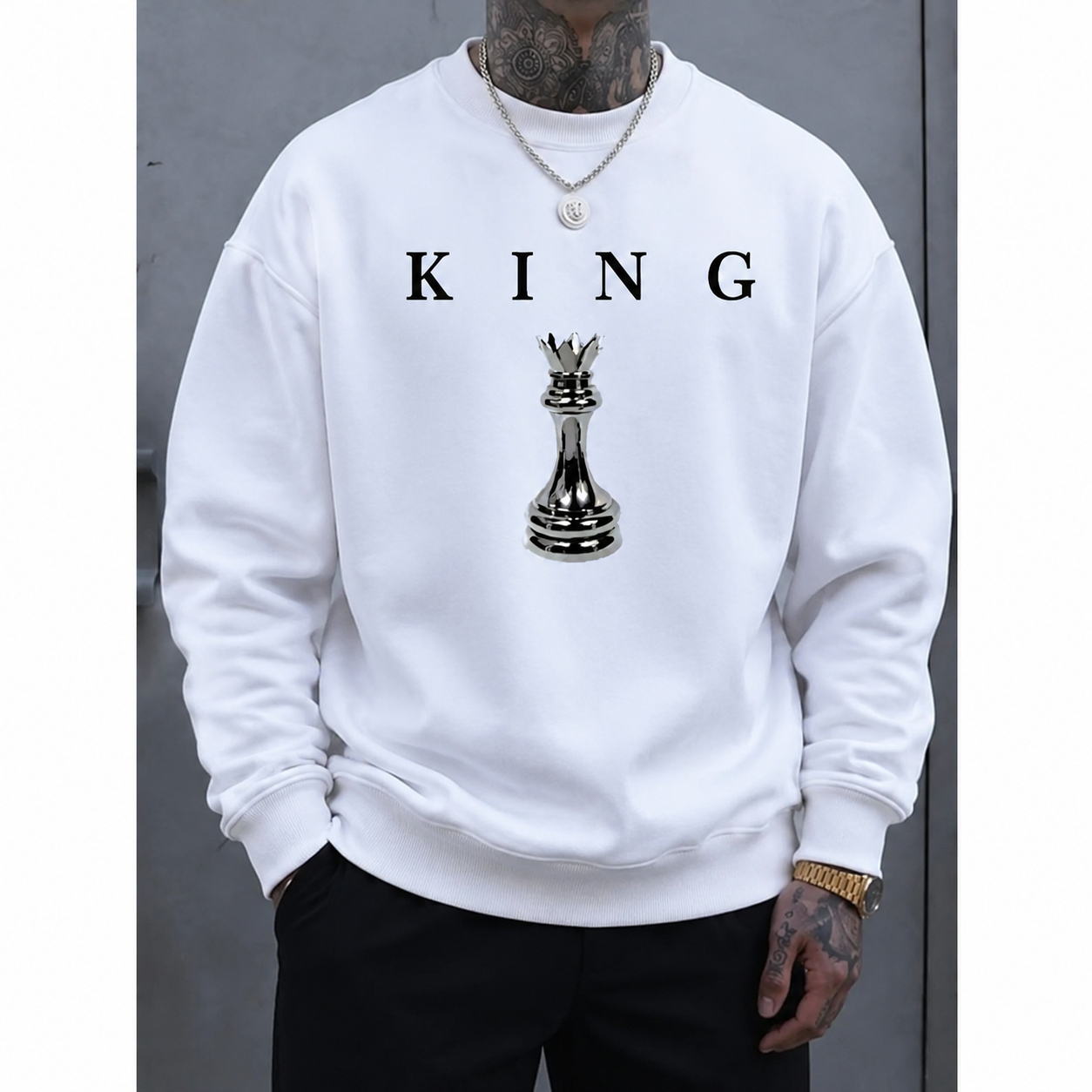 King Chess Graphic T-Shirt/Hoodie/Sweatshirt – Minimal Streetwear Tee For Men