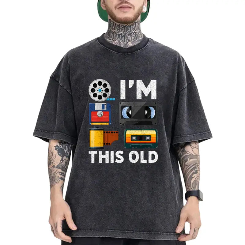 I'm This Old Retro Graphic T-Shirt/Sweatshirt/Hoodie – Funny 80s 90s Nostalgia Tee