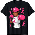Unisex Women Black African American Fight Breast Cancer Pink Ribbon T-Shirt - image 1