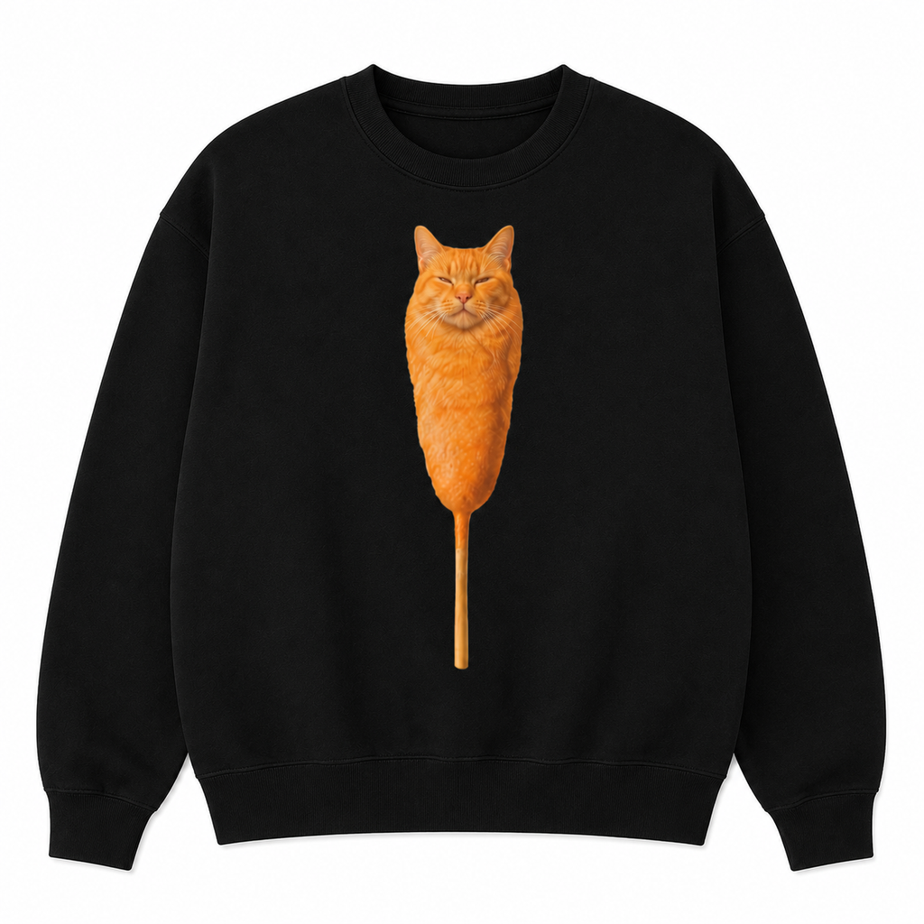 Corn Dog Cat Meme T-Shirt/Hoodie/Sweatshirt– Funny Cat Graphic Tee, Weird Humor Unisex Shirt
