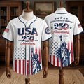 Patriotic Liberty 250th Anniversary Baseball Jersey Shirt, 1776-2026 Patriotic USA Jersey