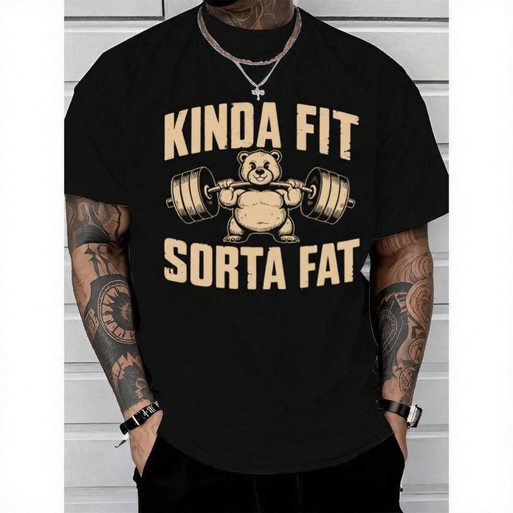 Funny Dad Bod Gym Shirt/Sweatshirt/Hoodie – Kinda Fit Kinda Fat Tee