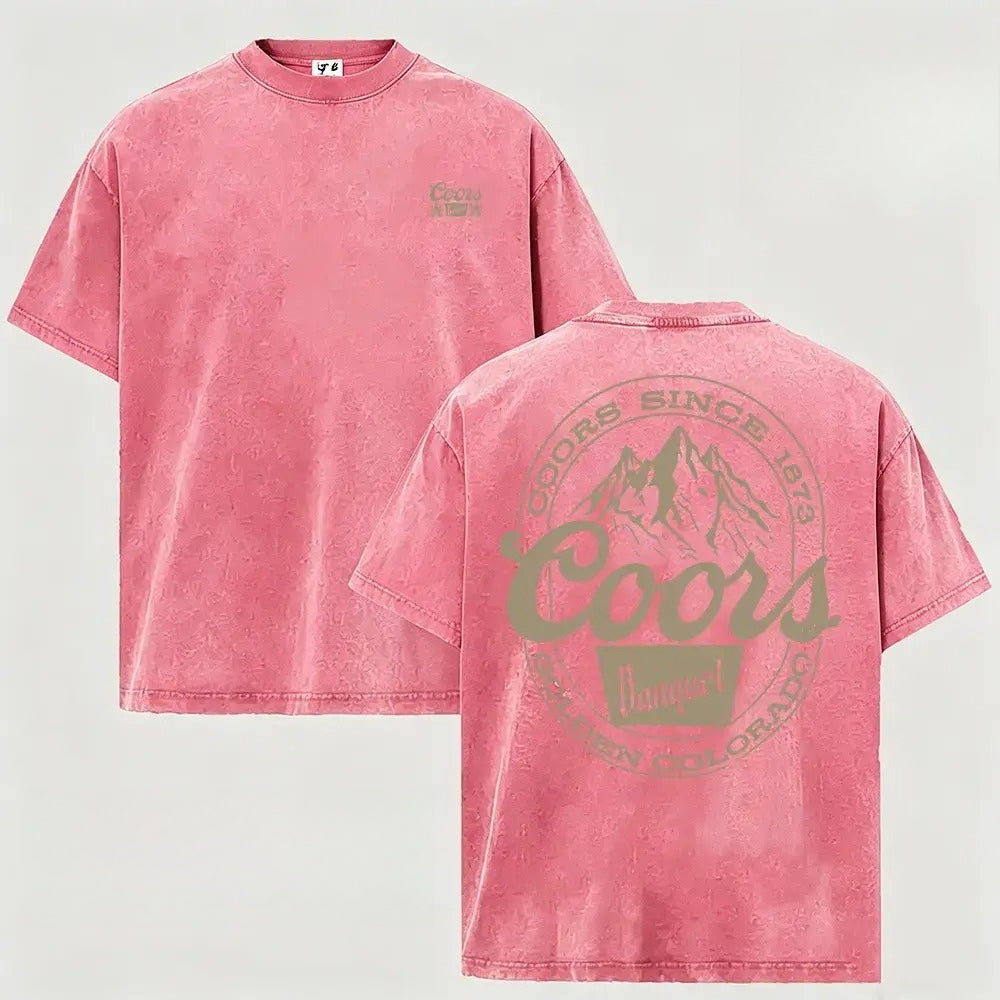 Coors Banquet Mountain Graphic T-Shirt, Sweatshirt & Hoodie – Vintage Western Beer Logo Print, Retro Outdoor Country Apparel