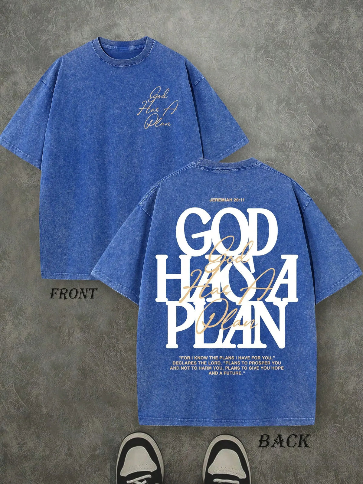God Has a Plan T-Shirt/Sweatshirt/Hoodie – Jeremiah 29:11 Christian Vintage Washed Front & Back Graphic Tee