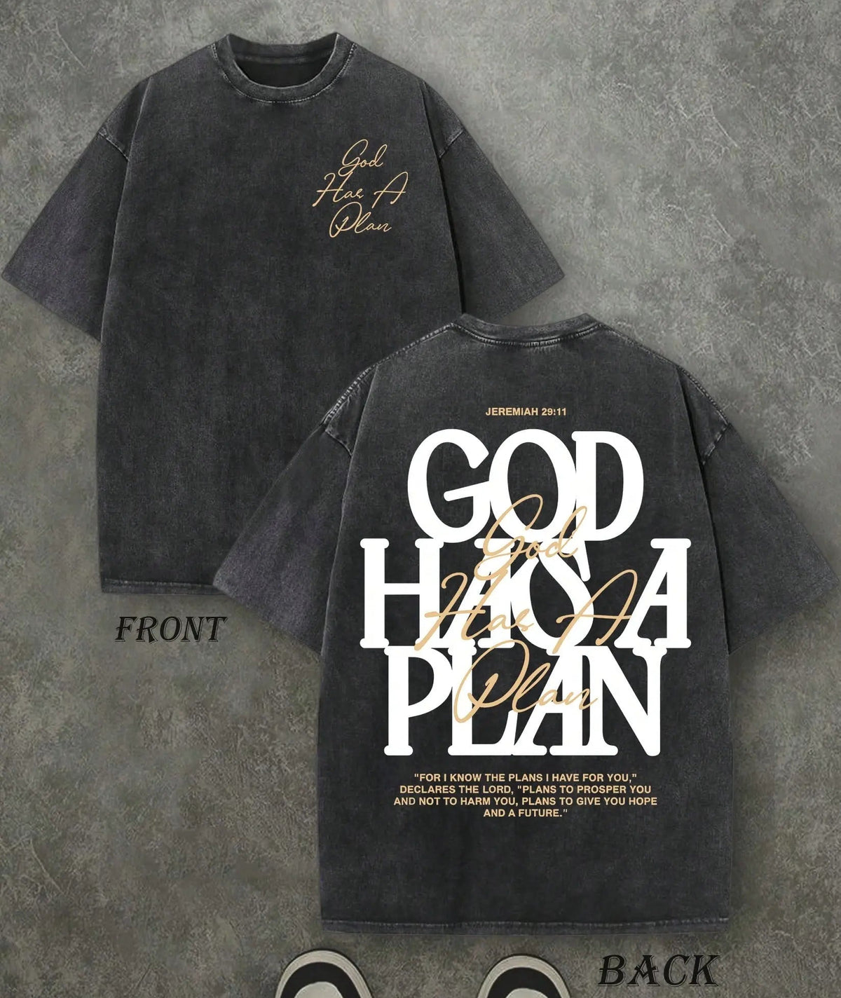 God Has a Plan T-Shirt/Sweatshirt/Hoodie – Jeremiah 29:11 Christian Vintage Washed Front & Back Graphic Tee