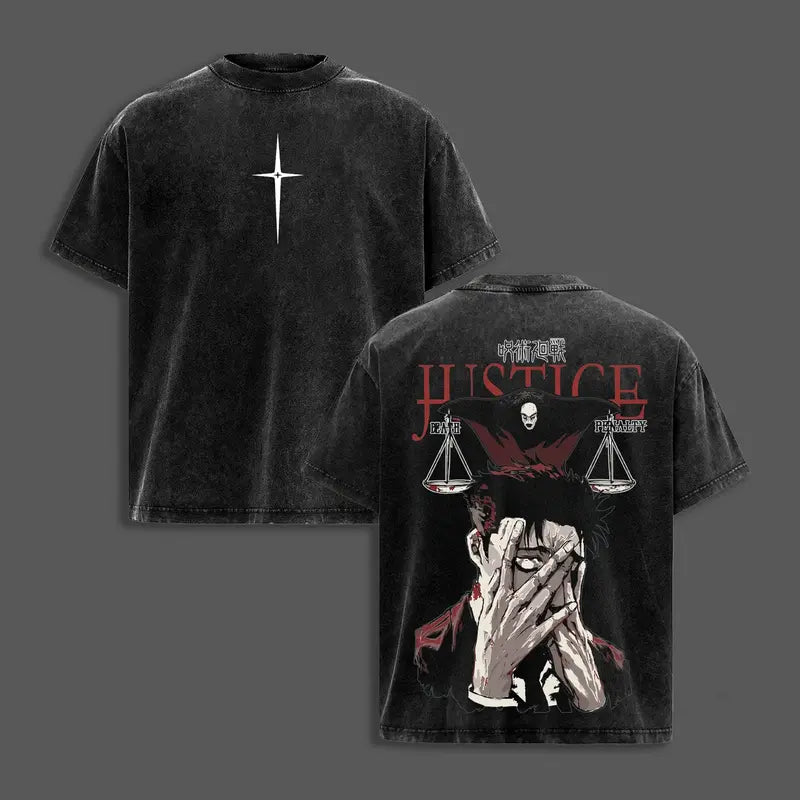 Hiromi Higuruma Justice Washed T-Shirt/Sweatshirt/Hoodie – Jujutsu Kaisen Vintage Anime Streetwear Tee