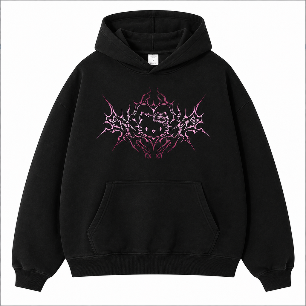 Dark Y2K Cat T-Shirt/Sweatshirt/Hoodie – Cute Gothic Streetwear Tee For Women