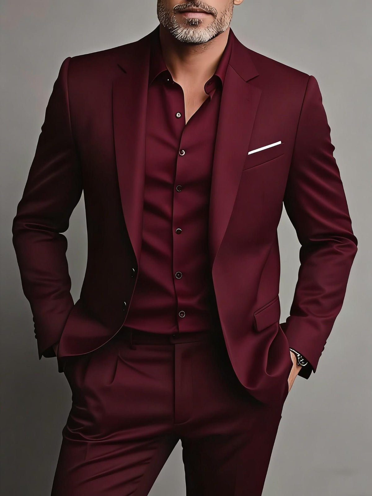 Men’s Modern Slim Fit 2-Piece Suit – Tailored Blazer & Dress Pants for Business, Party & Formal Wear
