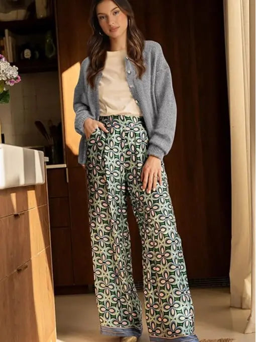 Women’s Button Front Knit Cardigan – Crewneck Long Sleeve Relaxed Fit Chunky Sweater