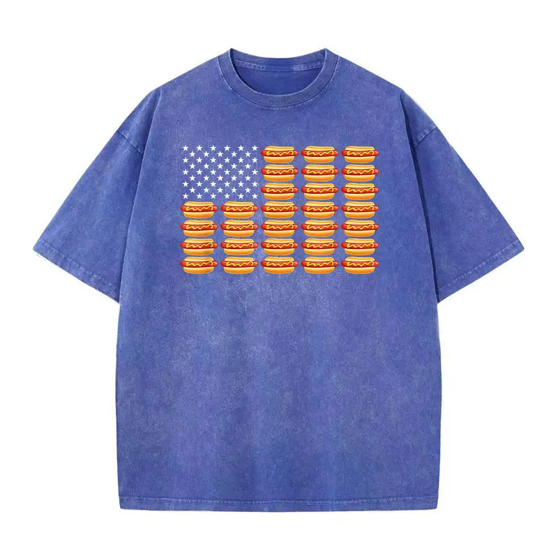Funny Hot Dog American Flag July 4th Summer BBQ T-Shirt/Sweatshirt/Hoodie