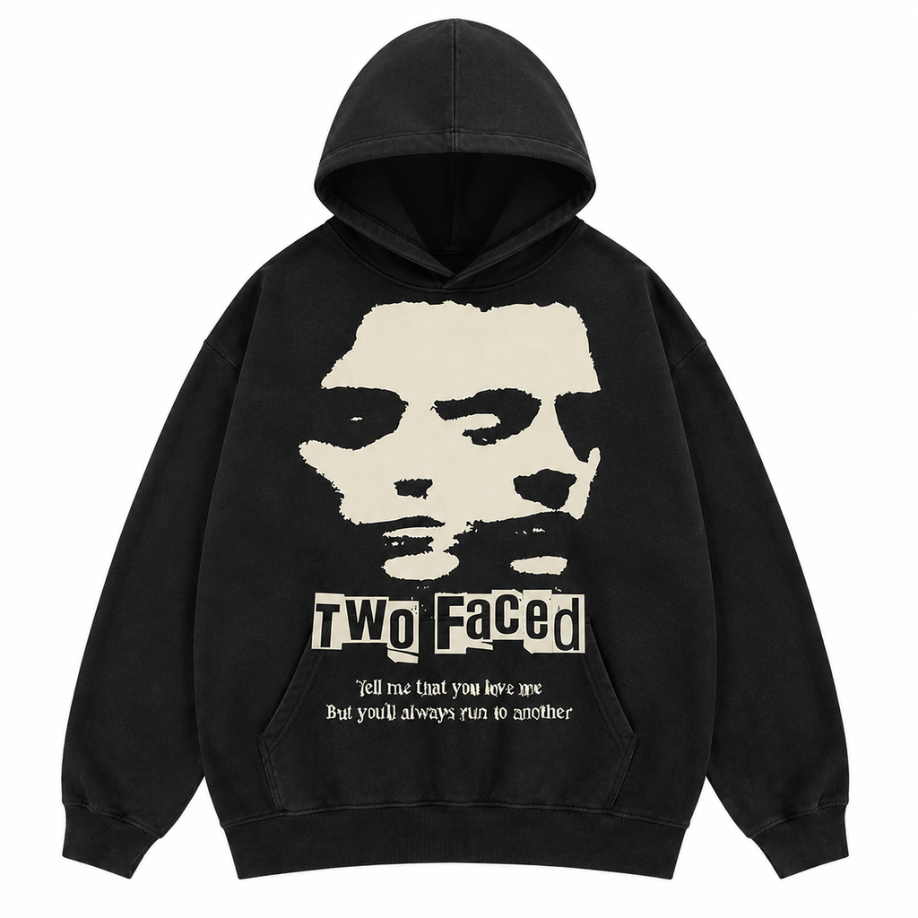 Two Faced Graphic Tee/Sweatshirt/Hoodie | Vintage Black Streetwear T-Shirt