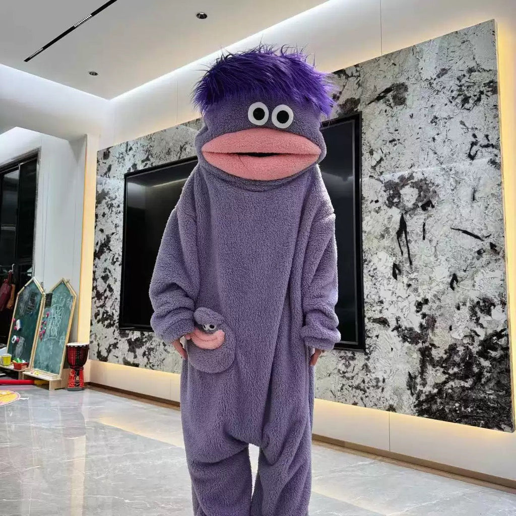 Cute Monster Wearable Blanket Hoodie – Oversized Ultra Soft Fleece Hooded Blanket for Women & Men, Cozy Warm Pullover for Lounging, Camping & Gifts