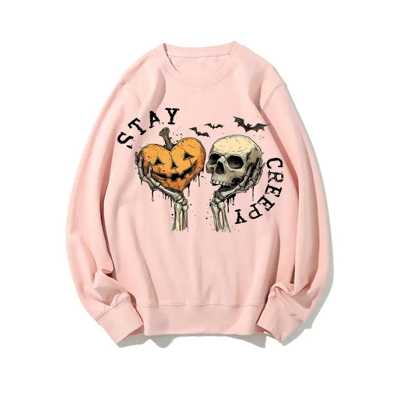 Women's Skeleton Hand Sweatshirt, Retro Grunge Graphic Sweatshirts, Dripping Heart Printed Cotton‑Blend Halloween Tops, Unique Eye‑Catching Graphic Print, All‑Day Wear Outfit, Back‑to‑School Clothing, First Day of School Casual Outfits Unisex,sohochi - image 5