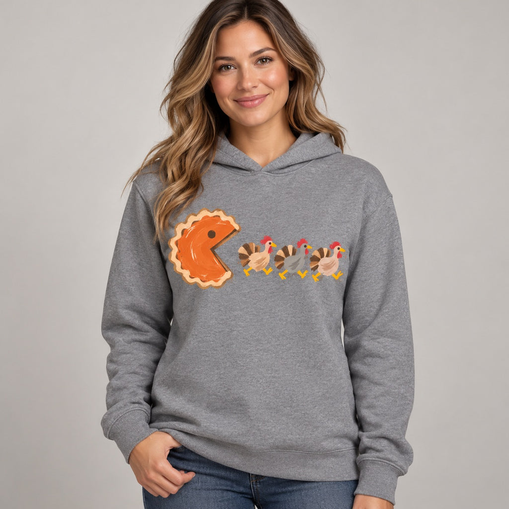 Funny Thanksgiving Pumpkin Pie & Turkey Graphic T-Shirt, Sweatshirt & Hoodie