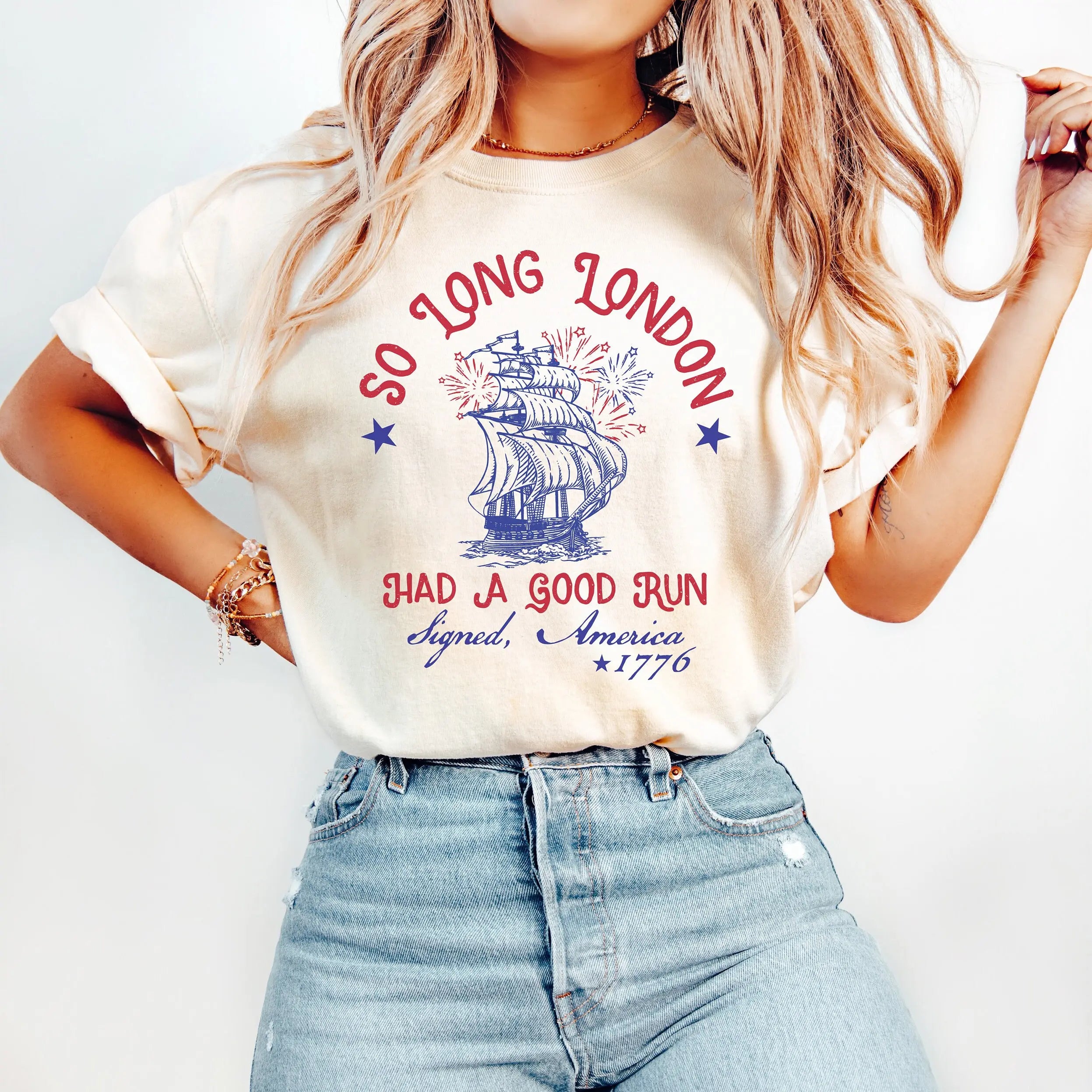 So Long London 1776 Patriotic Tee/Sweatshirt/Hoodie - ie Fan girl, Gift For Her