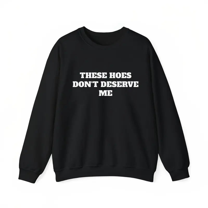 These Hoes Don't Deserve Me T-Shirt, Sweatshirt & Hoodie – Funny Sarcastic Quote Graphic, Men's Humor Gift