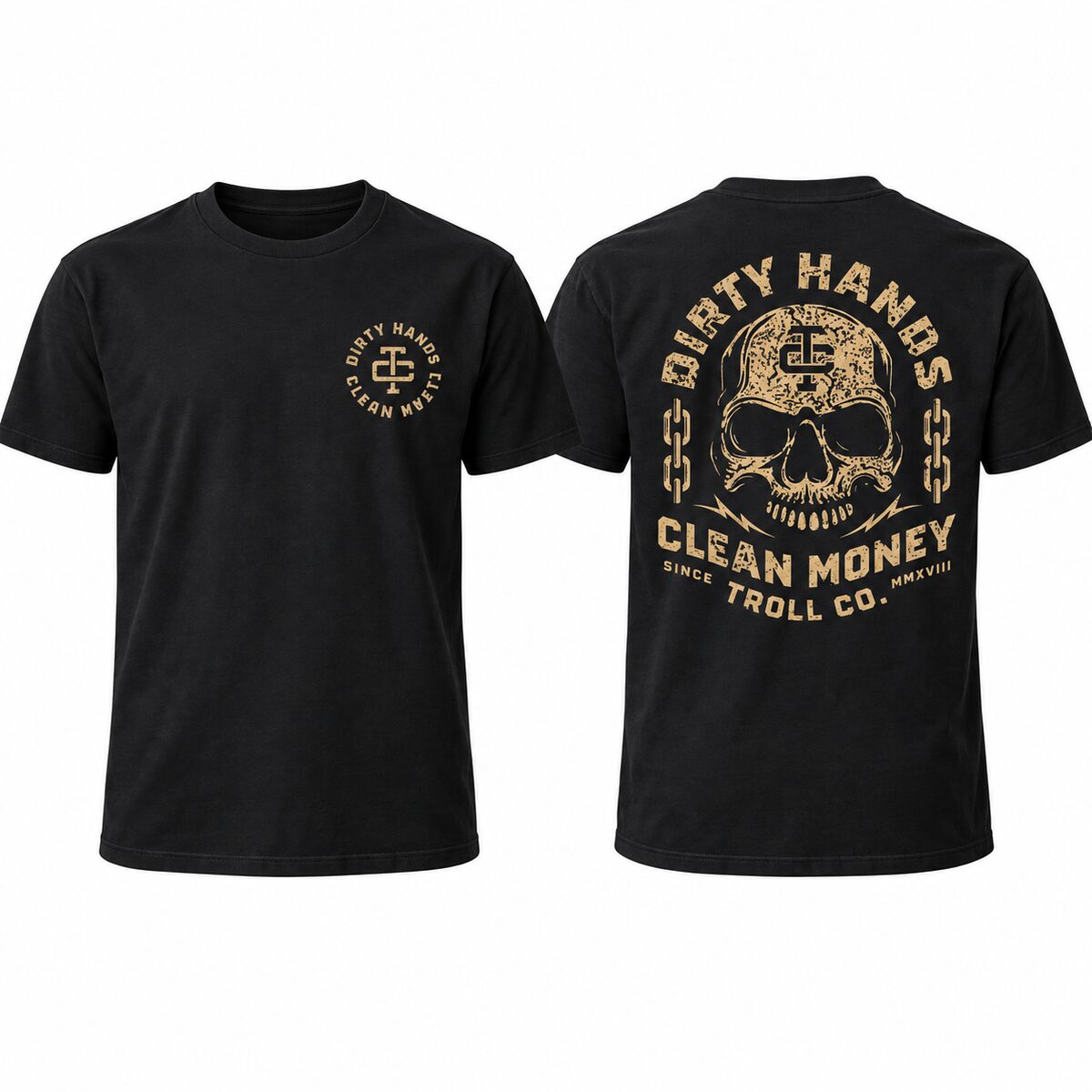 Dirty Hands Clean Money Skull Hoodie/Sweatshirt/T-shirt – Blue Collar Workwear Graphic Pullover