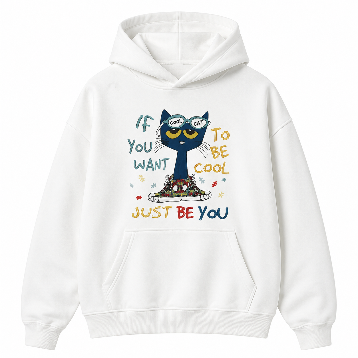 Be Yourself Cat Graphic T-Shirt/Sweatshirt/Hoodie – Cute Vintage Cartoon Tee
