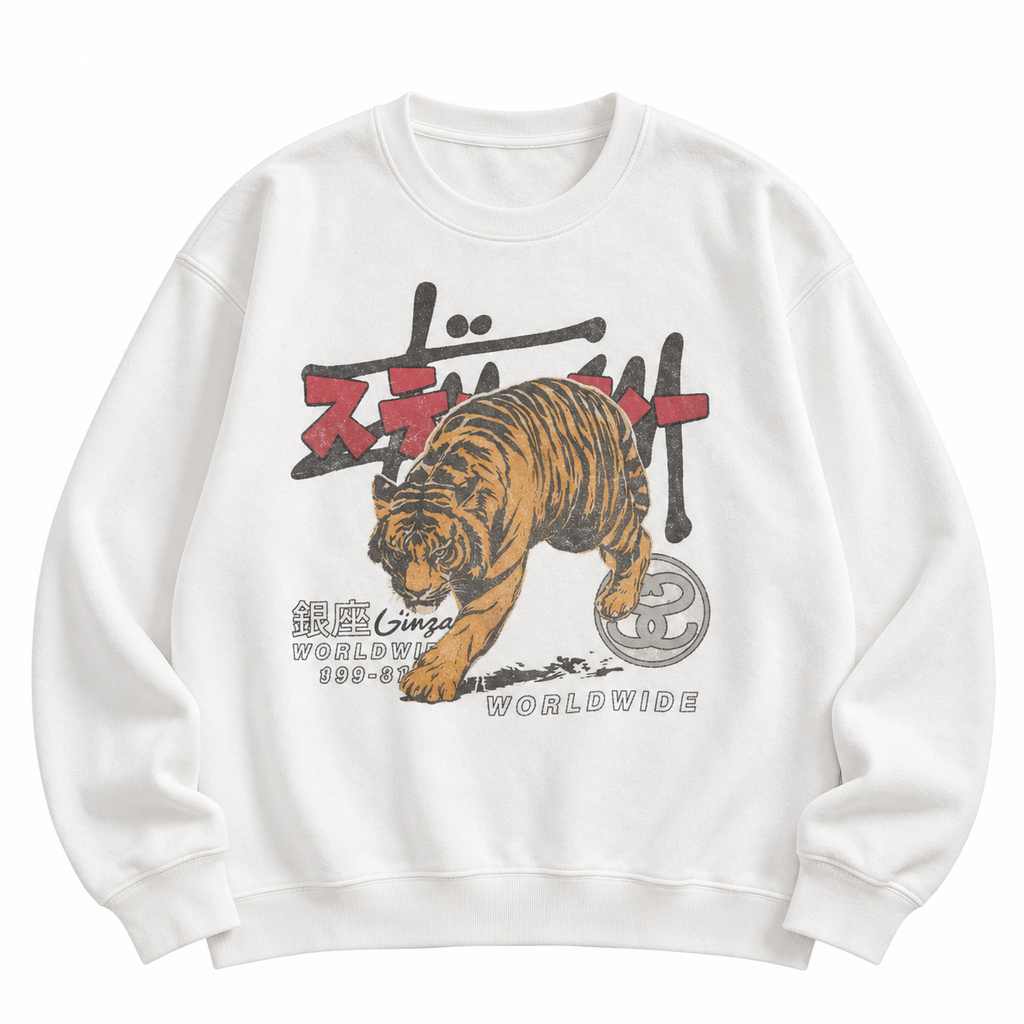 Vintage Tiger Worldwide T-Shirt/Sweatshirt/Hoodie – Japanese Graphic Y2K Grunge Streetwear Tee