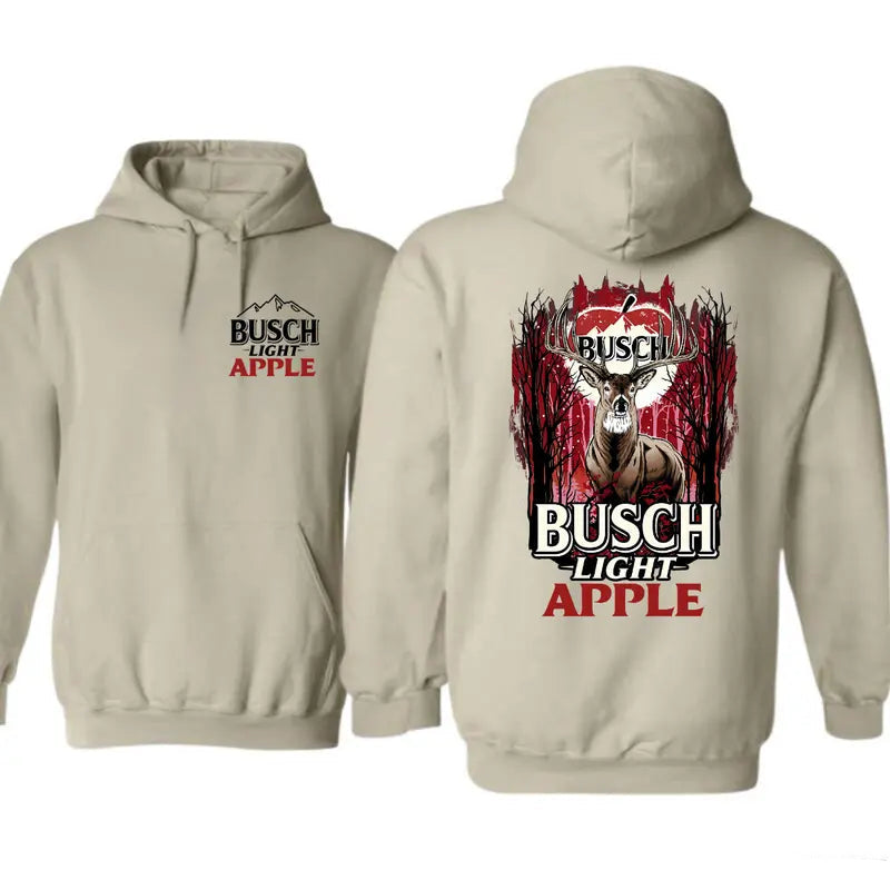 Busch Light Apple Hunting Hoodie/Sweatshirt/T-shirt – Vintage Deer Graphic Pullover Sweatshirt