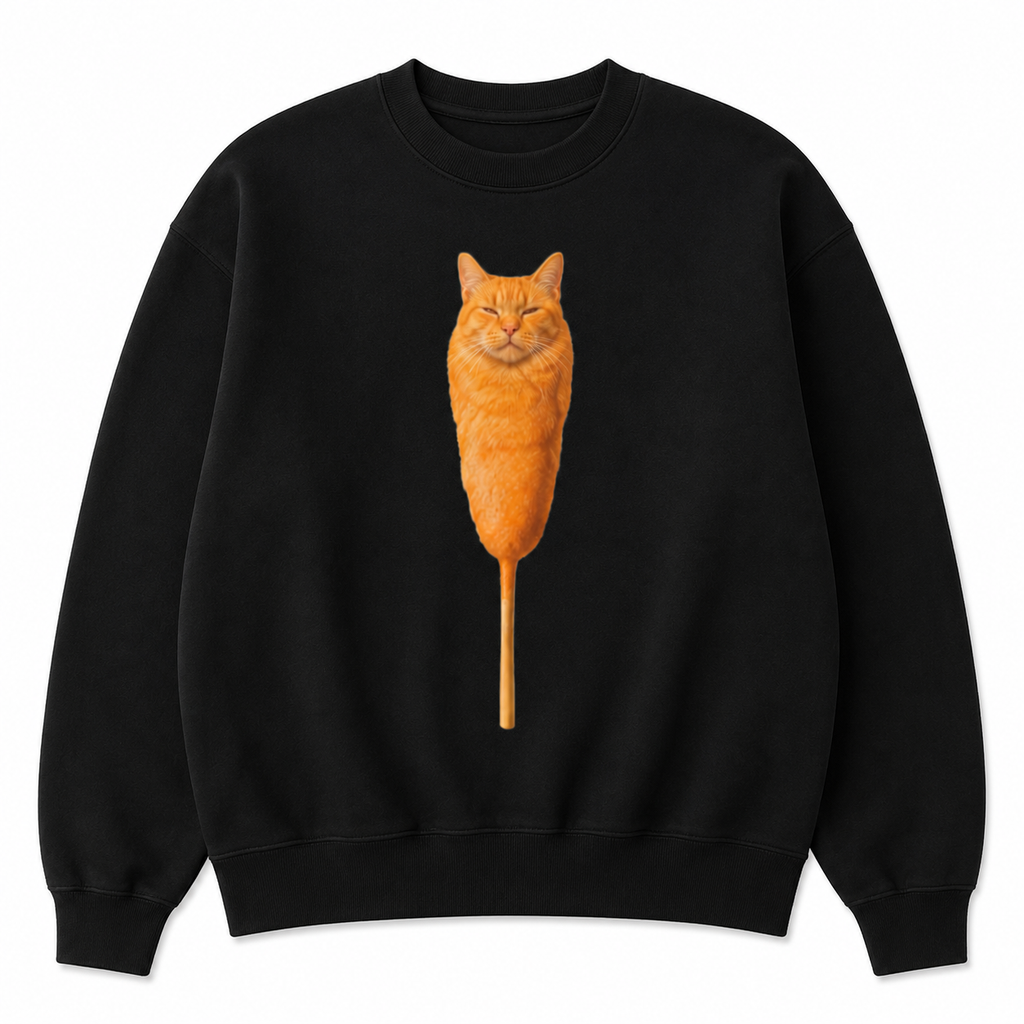Corn Dog Cat Meme T-Shirt/Hoodie/Sweatshirt– Funny Cat Graphic Tee, Weird Humor Unisex Shirt