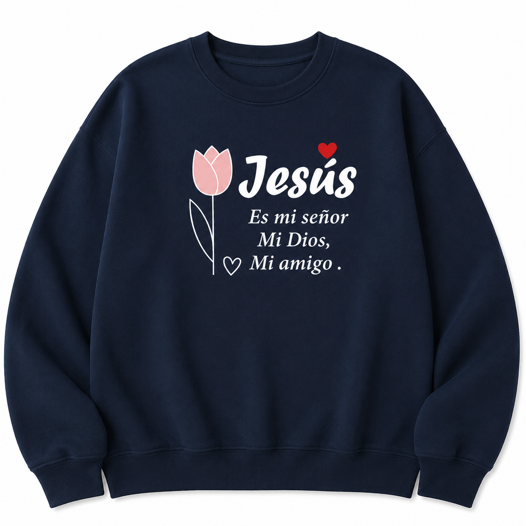 Spanish Christian Jesus Graphic T-Shirt/Sweatshirt/Hoodie – Floral Faith Quote Cotton Tee for Women