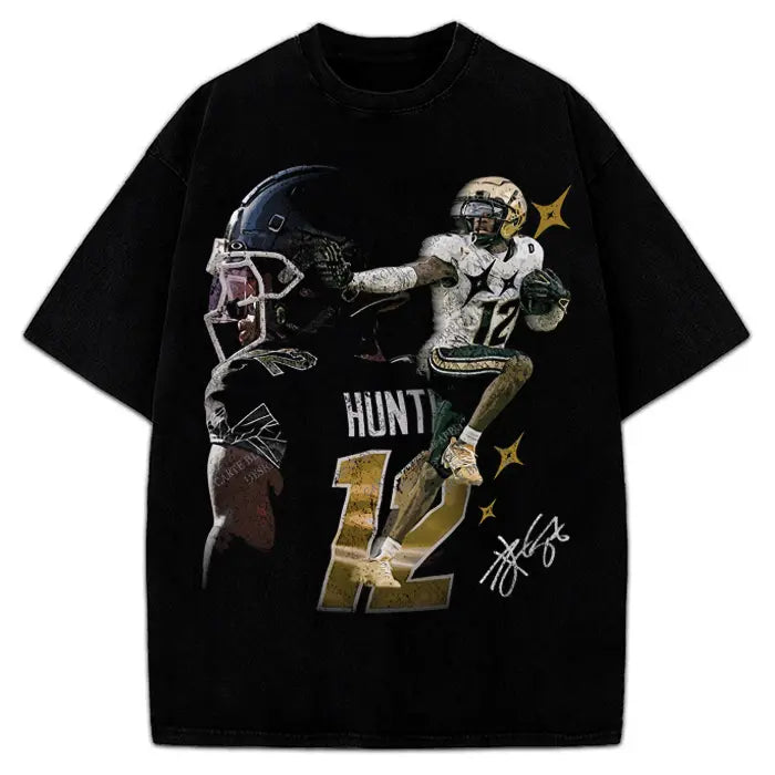 Travis Hunter Vintage Graphic T-Shirt/Sweatshirt/Hoodie – Football Star Graphic Tee, College Football Fan Streetwear Apparel