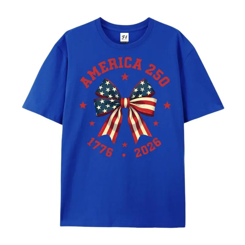 America 250 Bow T-Shirt/Sweatshirt/Hoodie 🇺🇸 – Patriotic Coquette Graphic Tee