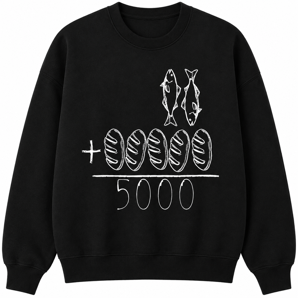 Five Loaves Two Fish Christian Graphic Tee/Sweatshirt/Hoodie, Minimalist Jesus Feeds the 5000 Faith Shirt
