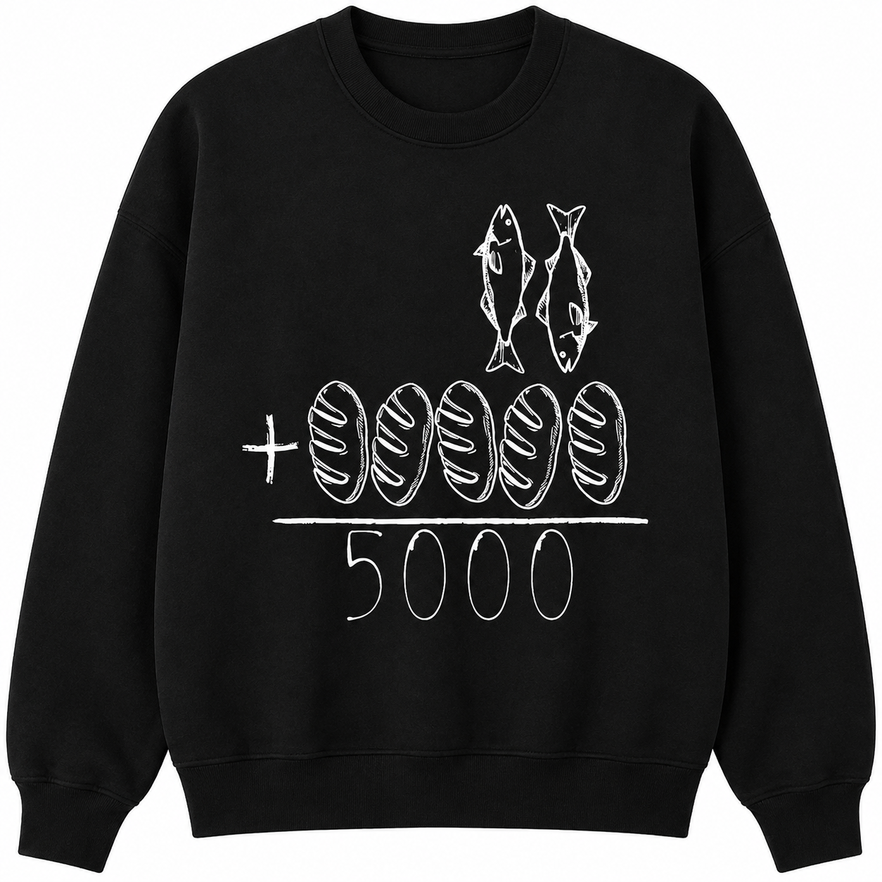 Five Loaves Two Fish Christian Graphic Tee/Sweatshirt/Hoodie, Minimalist Jesus Feeds the 5000 Faith Shirt