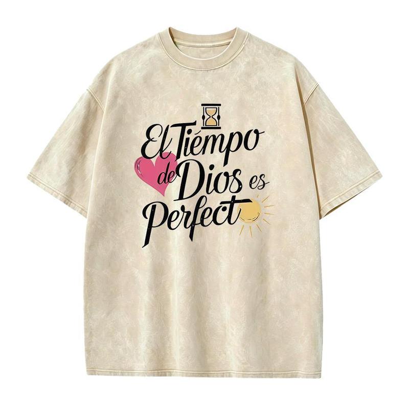 El Tiempo de Dios es Perfecto Faith Graphic T-Shirt, Sweatshirt & Hoodie – Spanish Christian Inspirational Apparel