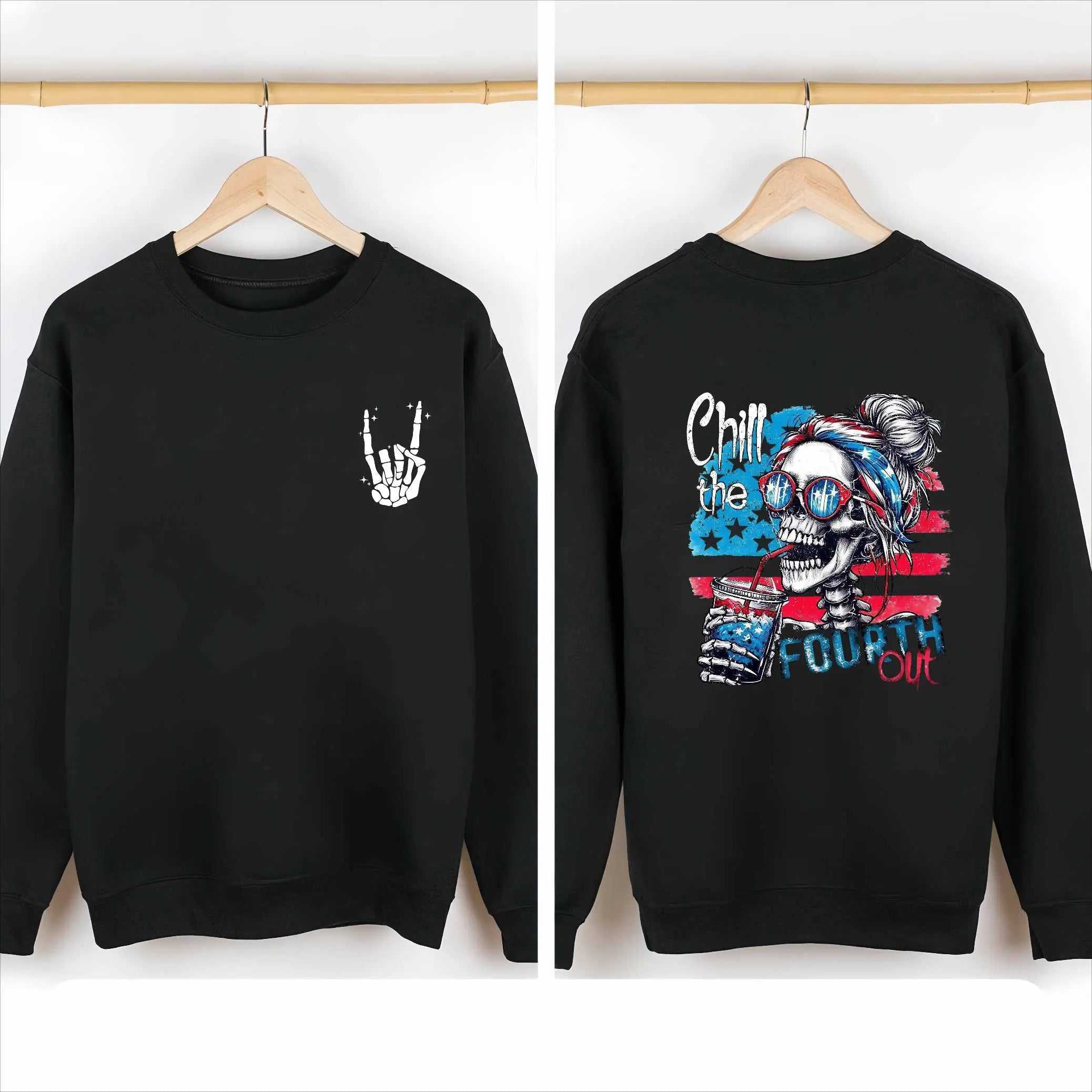 Chill The Fourth Out Patriotic Skull Tee/Sweatshirt/Hoodie