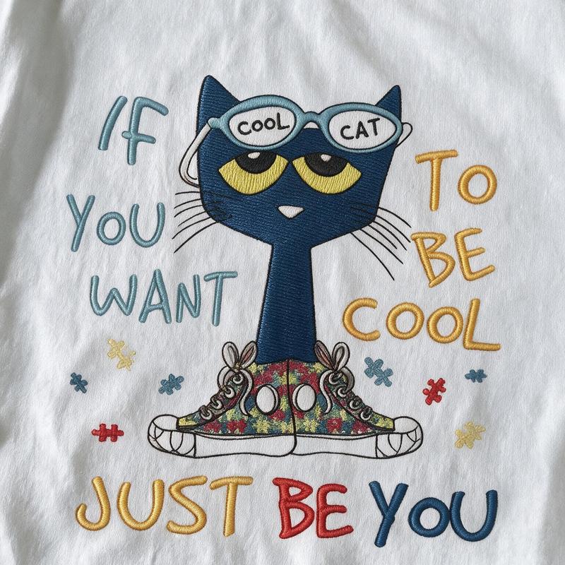 Be Yourself Cat Graphic T-Shirt/Sweatshirt/Hoodie – Cute Vintage Cartoon Tee