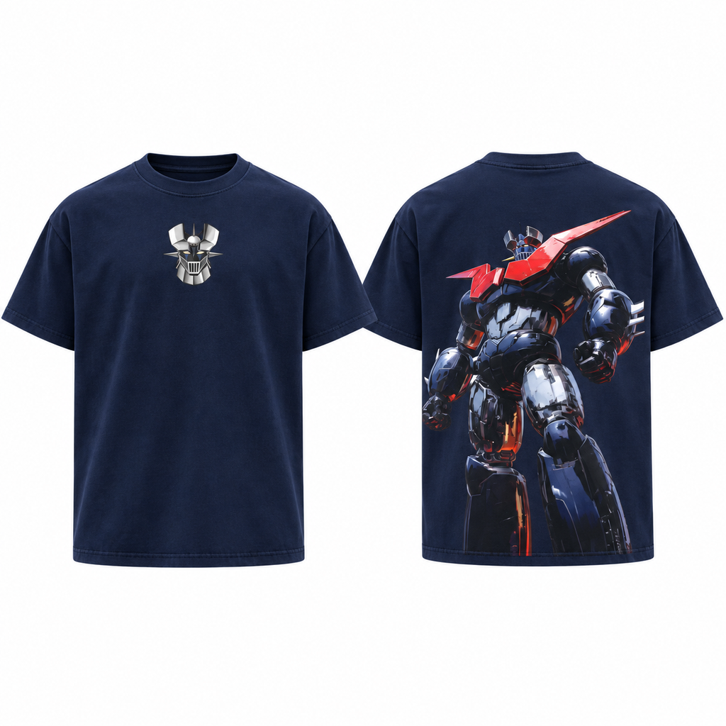 Mazinger Z Mecha Graphic T-Shirt/Sweatshirt/Hoodie – Vintage Washed Oversized Robot Anime Tee