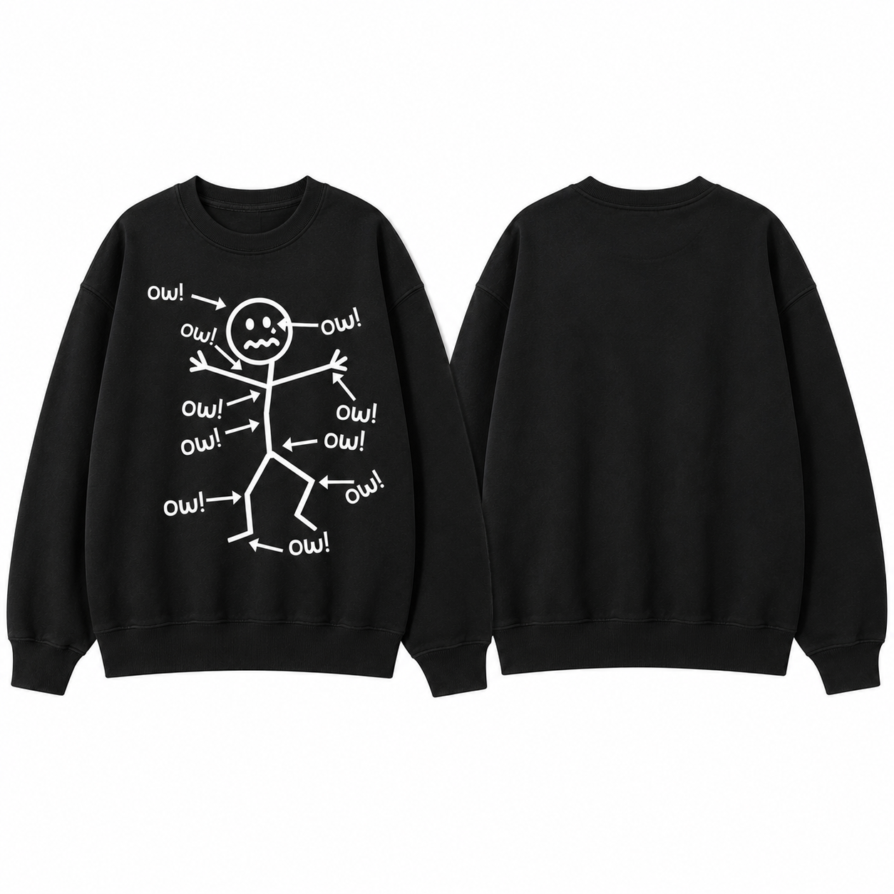 Everything Hurts Funny Stick Figure t-shirt/Sweatshirt/Hoodie