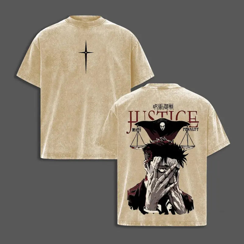 Hiromi Higuruma Justice Washed T-Shirt/Sweatshirt/Hoodie – Jujutsu Kaisen Vintage Anime Streetwear Tee