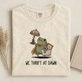 We Thrift At Dawn Funny Frog Graphic T-Shirt, Sweatshirt & Hoodie – Thrift Lover Vintage Treasure Hunting Tee