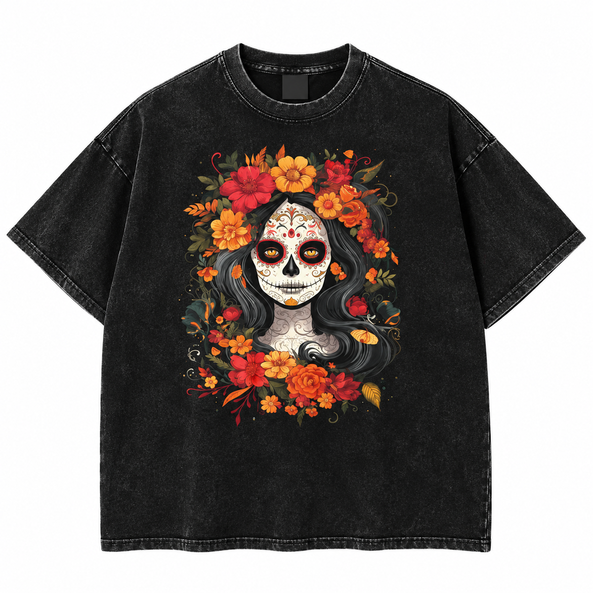 La Catrina Sugar Skull T-Shirt/Sweatshirt/Hoodie – Día de los Muertos Floral Graphic Tee