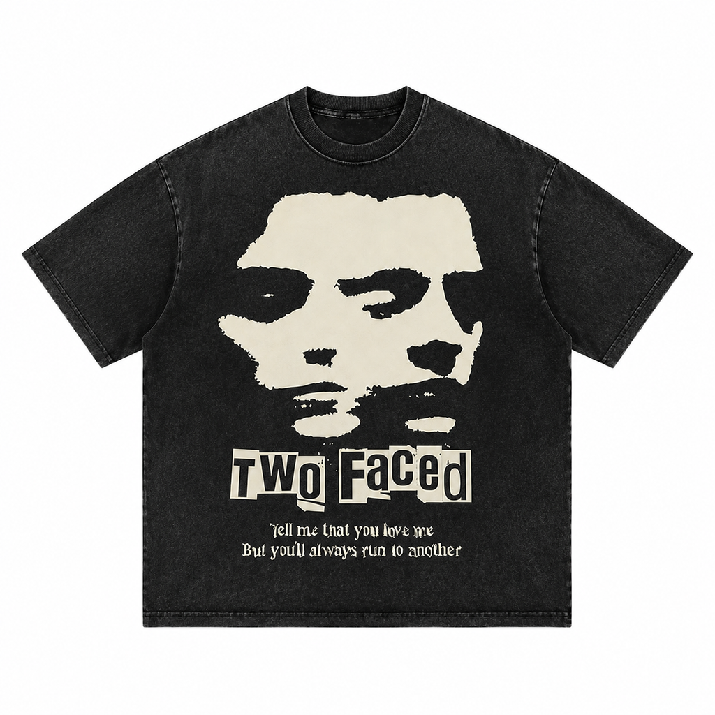 Two Faced Graphic Tee/Sweatshirt/Hoodie | Vintage Black Streetwear T-Shirt