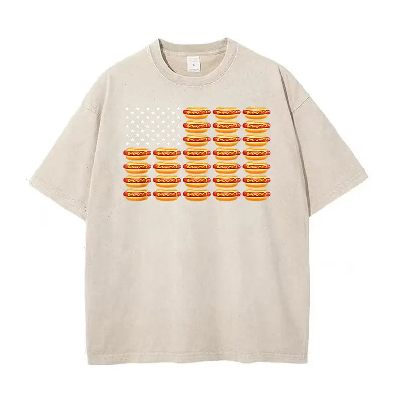 Funny Hot Dog American Flag July 4th Summer BBQ T-Shirt/Sweatshirt/Hoodie