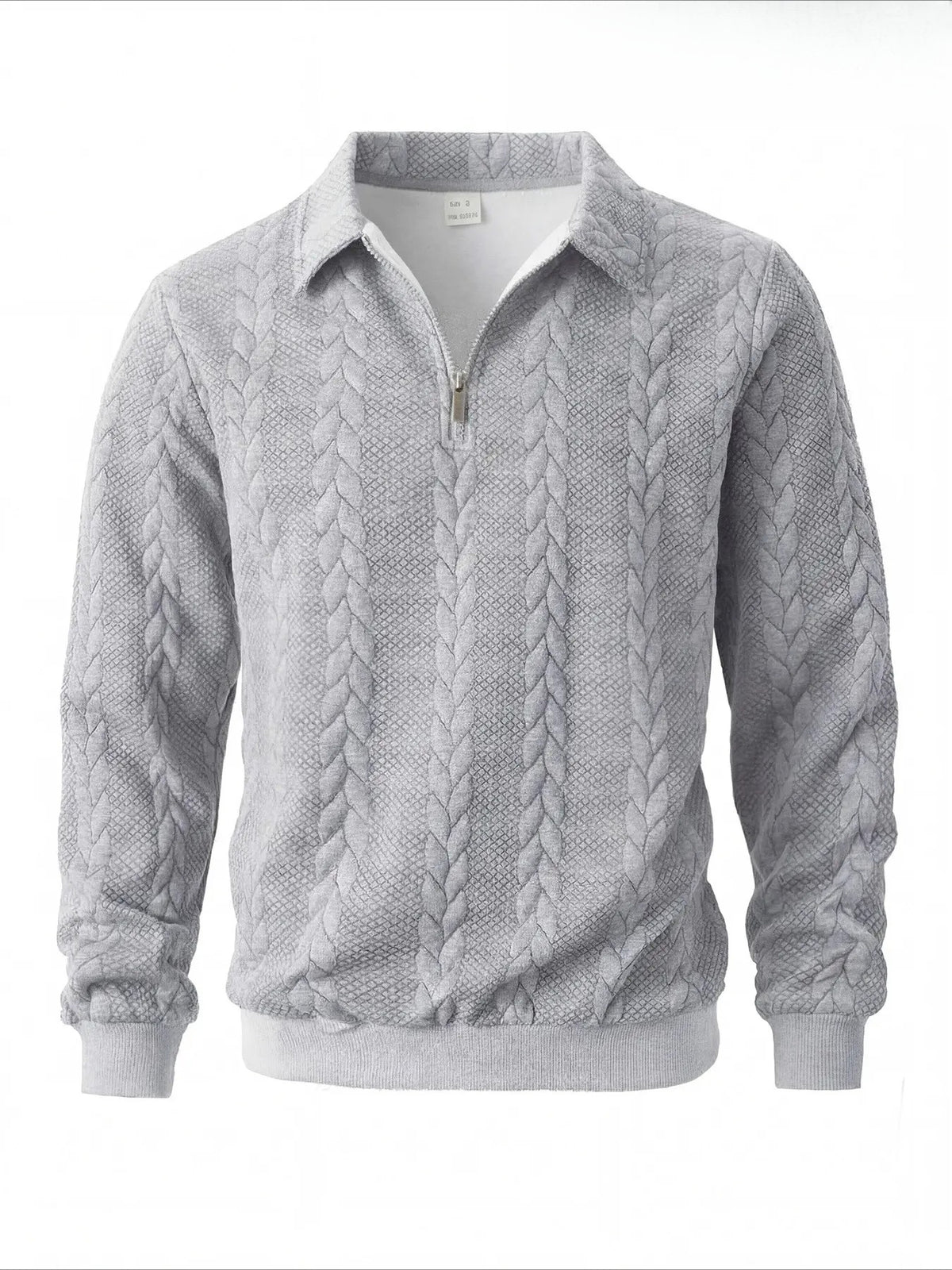 Men's Cable Knit Quarter-Zip Polo Sweater – Old Money Long Sleeve Textured Knit Pullover