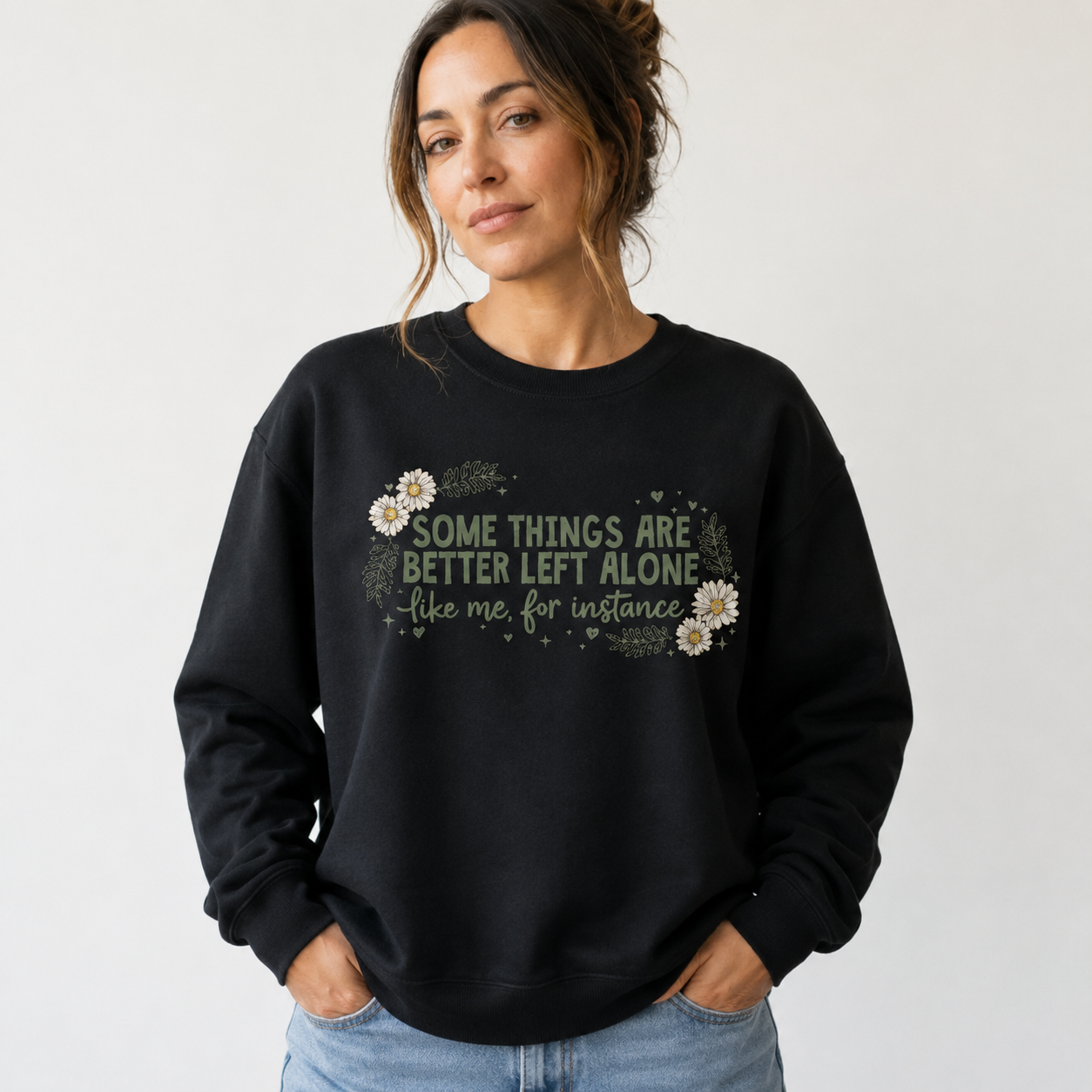 Funny Introvert Shirt for Women, Sarcastic Floral Graphic Tee, Cute Anti Social Humor T-Shirt/Sweatshirt/Hoodie